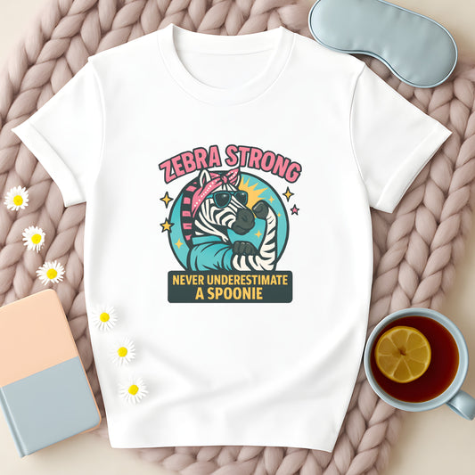 Zebra Strong Never Underestimate A Spoonie T-Shirt
