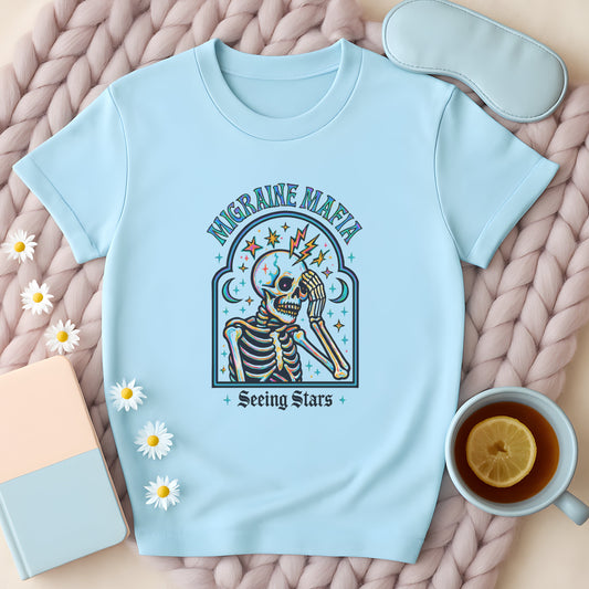 Migraine Mafia Neon Skeleton Gothic T-Shirt