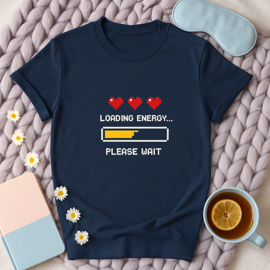 Loading Energy Please Wait Retro Pixel GamerT-Shirt