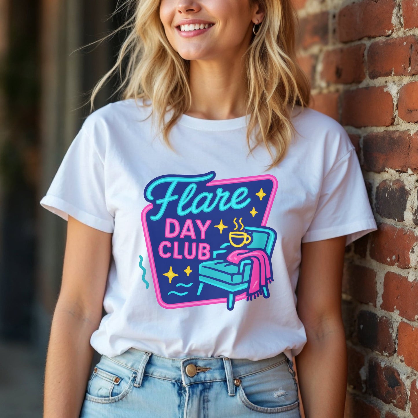 Neon Flare Day Club T-Shirt