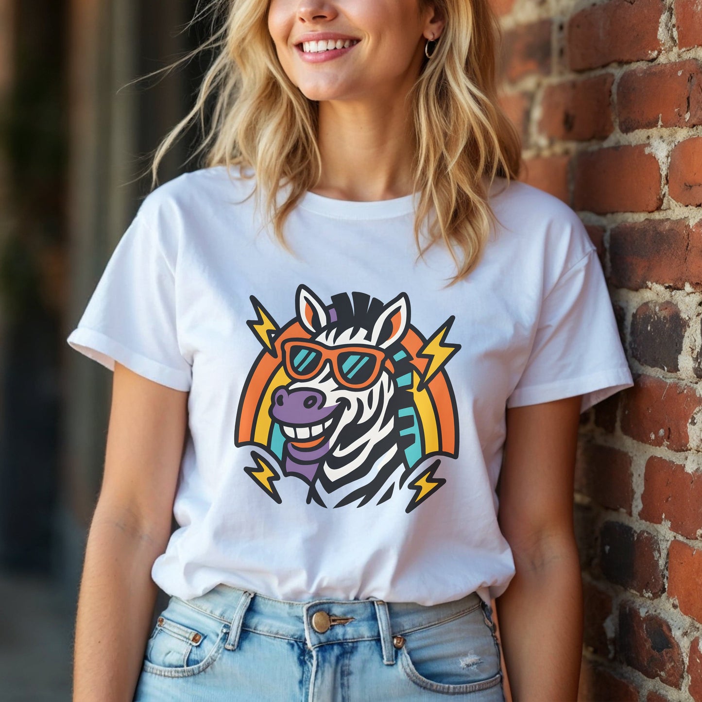 Retro Rainbow Zebra T-Shirt