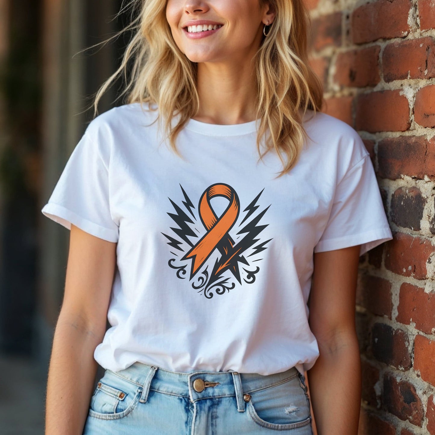 Electric Orange MS Awareness Ribbon T-Shirt