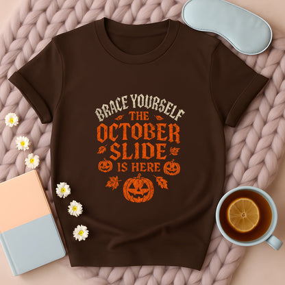 Brace Yourself October Slide Gothic T-Shirt