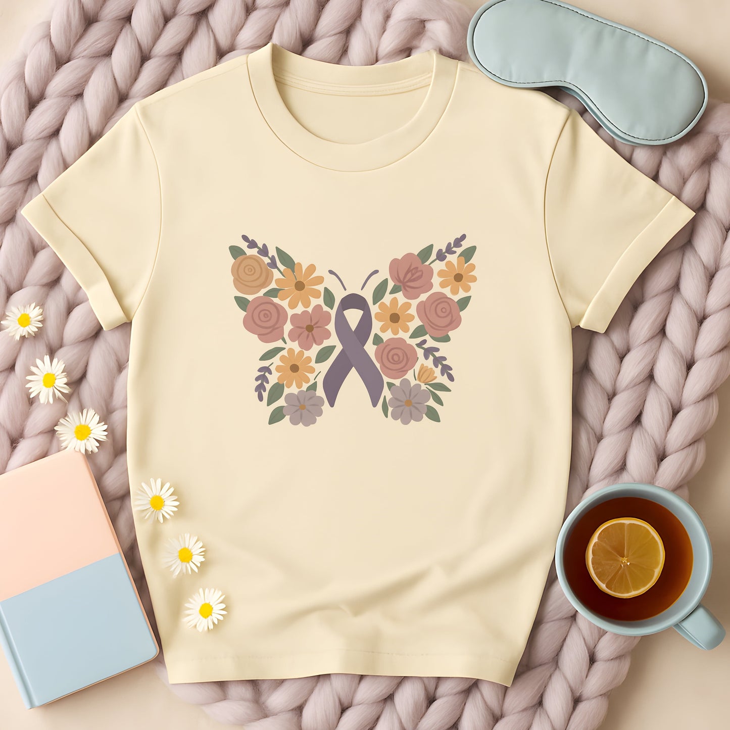 Floral Awareness Butterfly T-Shirt