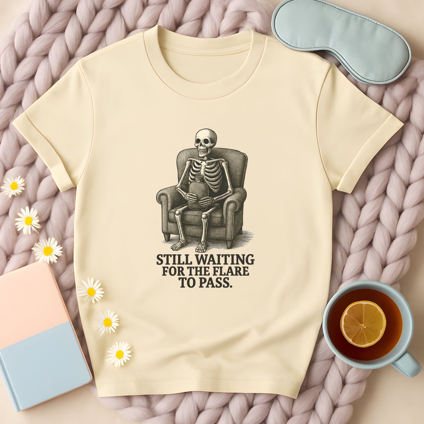 Still Waiting For The Flare To Pass Skeleton T-Shirt