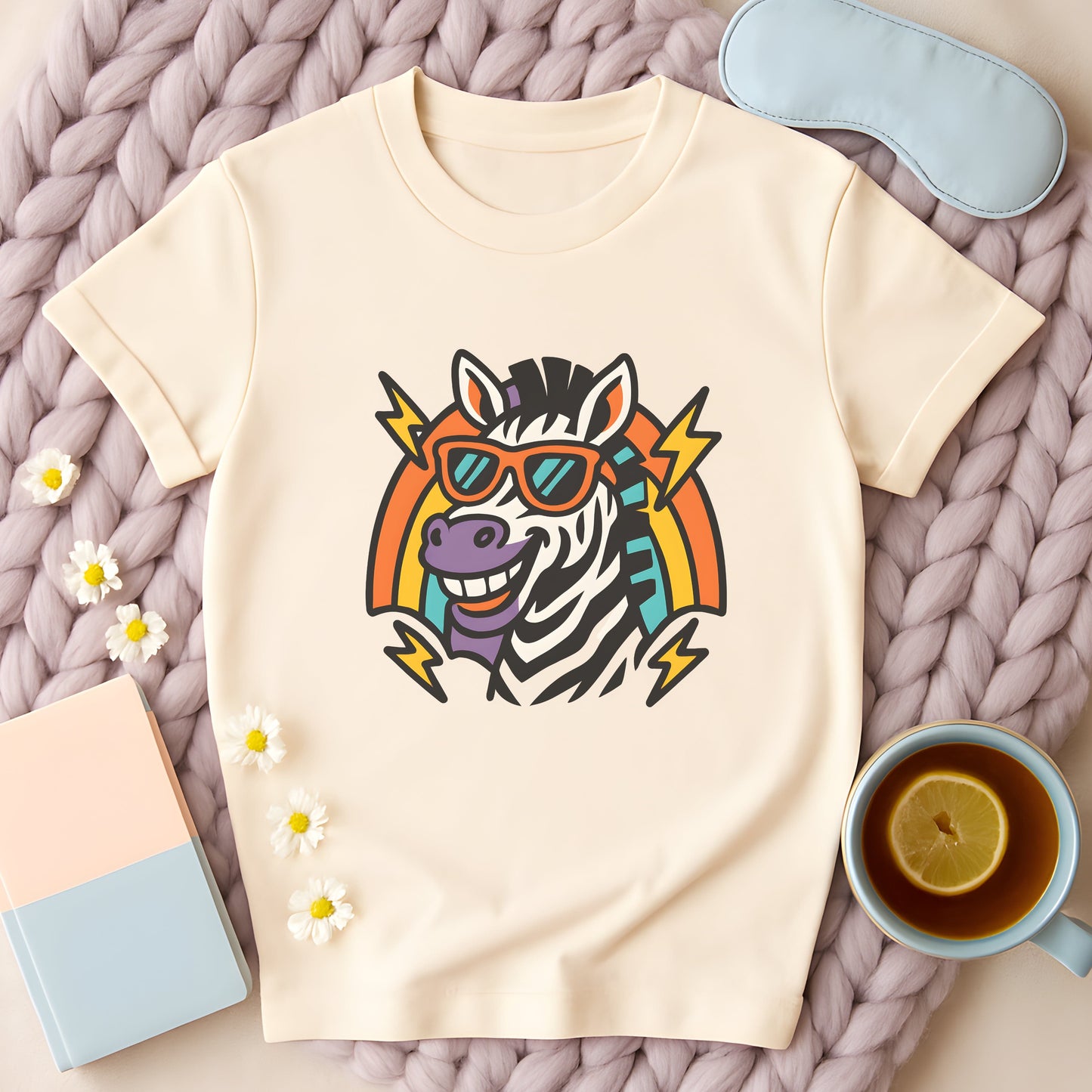 Retro Rainbow Zebra T-Shirt