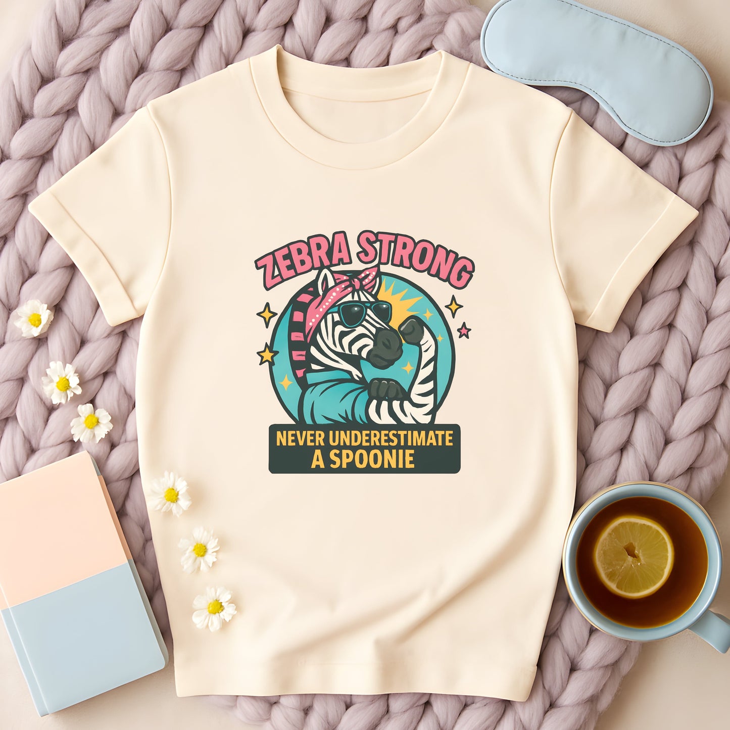 Zebra Strong Never Underestimate A Spoonie T-Shirt