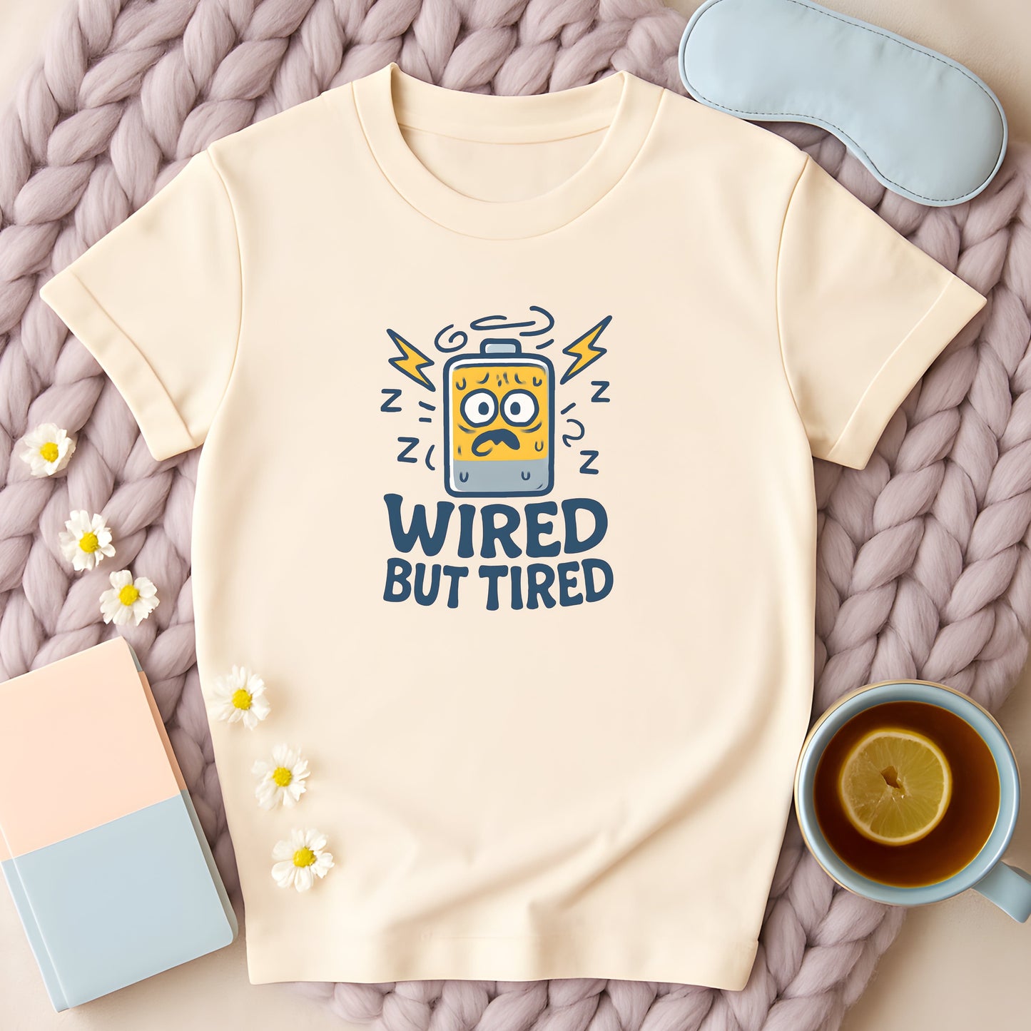 Wired But Tired Battery T-Shirt
