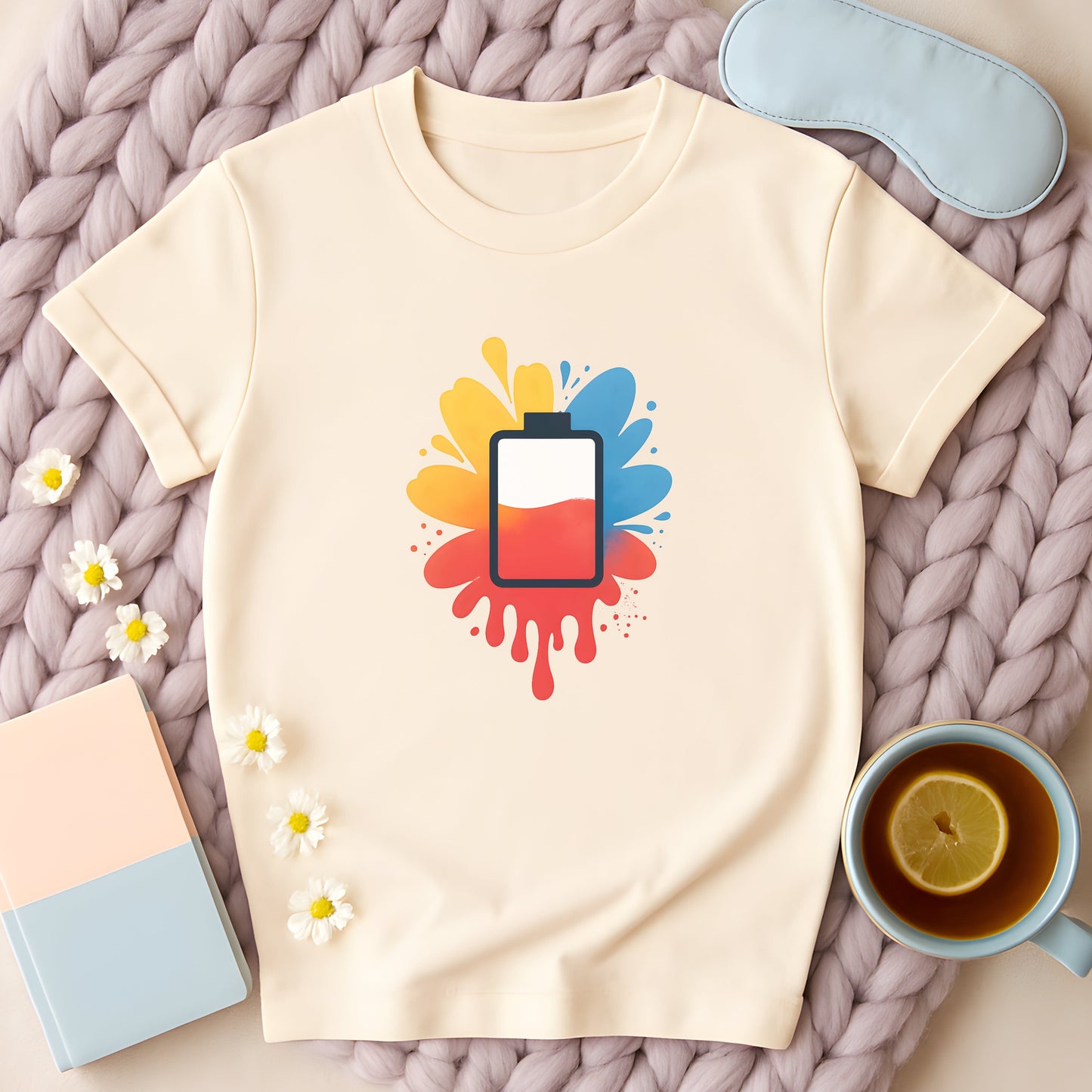 Colorful Charging Battery T-Shirt