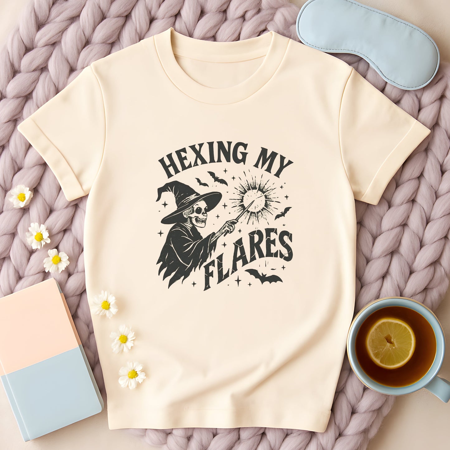 Hexing My Flares Gothic Skeleton Witch T-Shirt