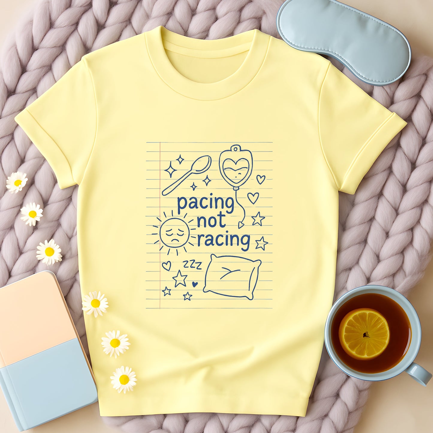 Pacing Not Racing Notebook Doodle T-Shirt