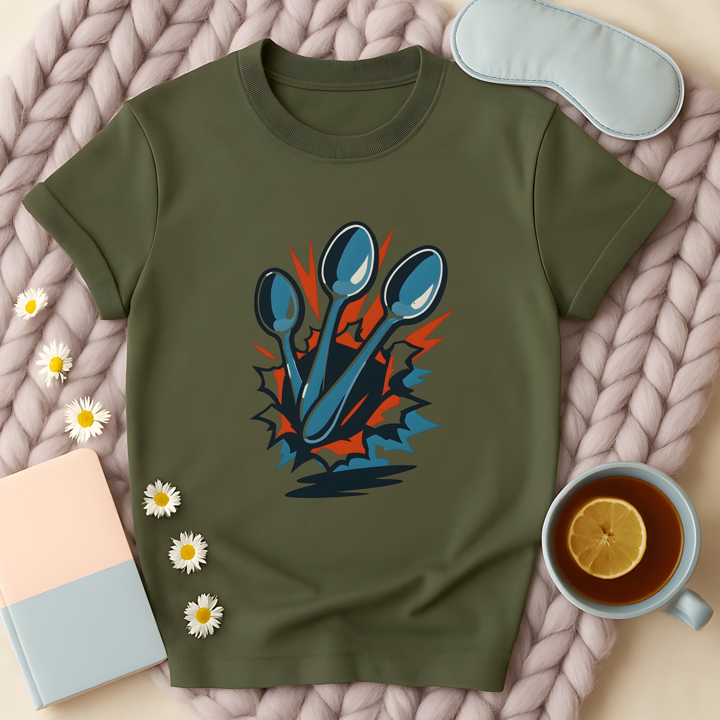 Spoons Breaking Through Comic T-Shirt