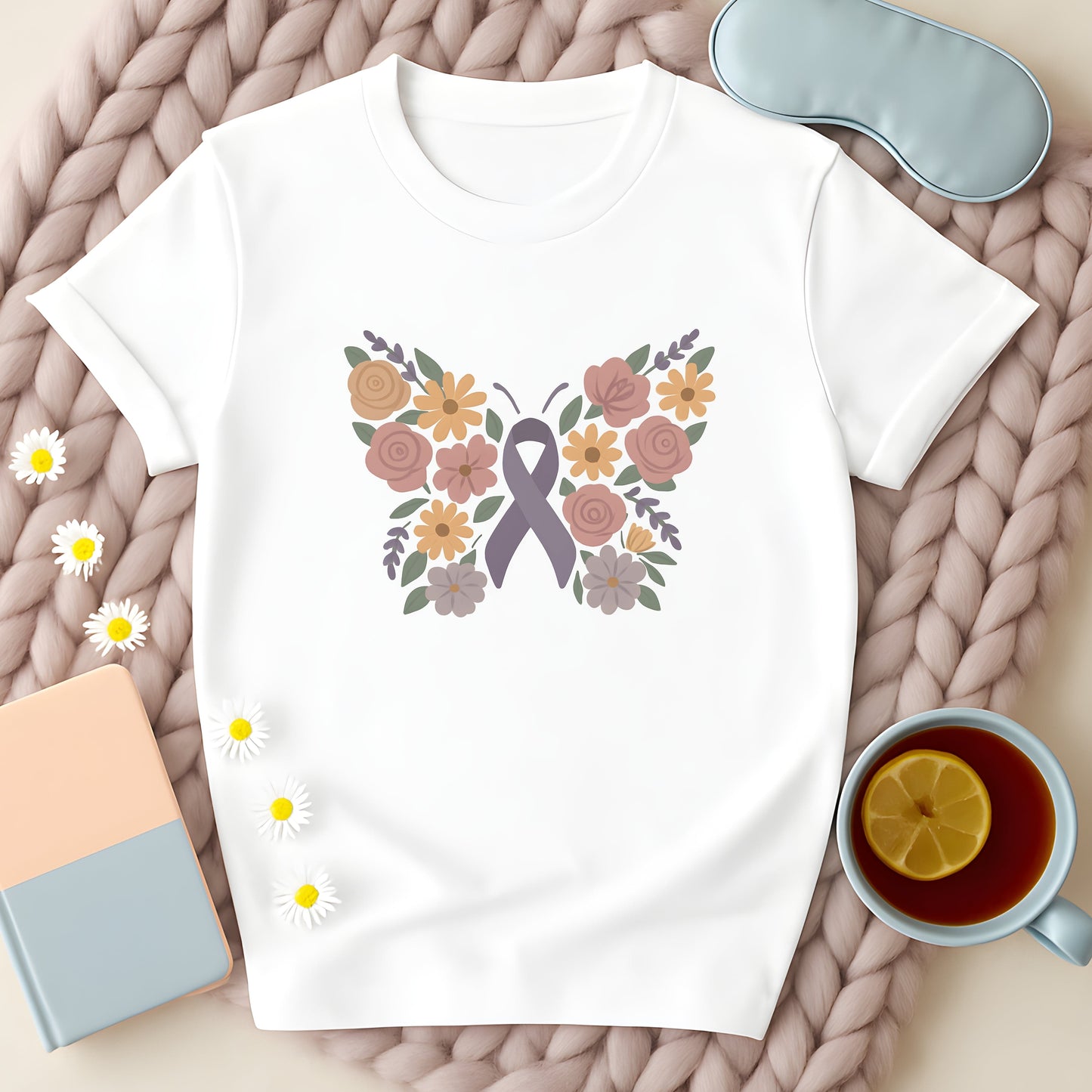Floral Awareness Butterfly T-Shirt