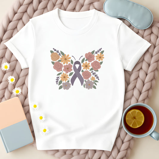 Floral Awareness Butterfly T-Shirt