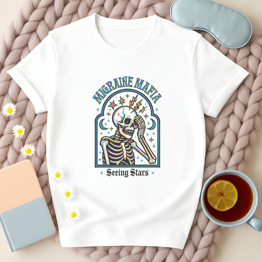 Migraine Mafia Neon Skeleton Gothic T-Shirt