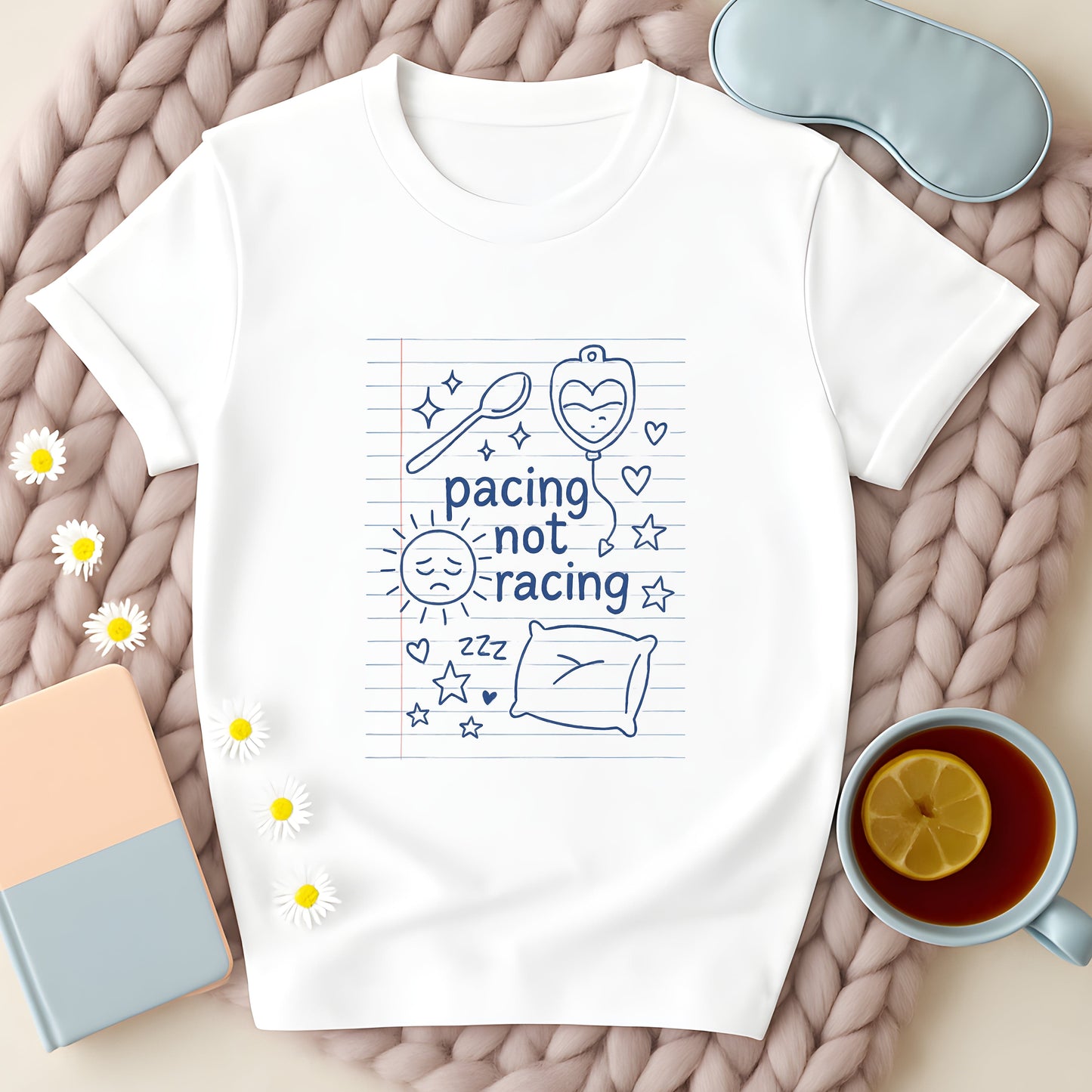 Pacing Not Racing Notebook Doodle T-Shirt