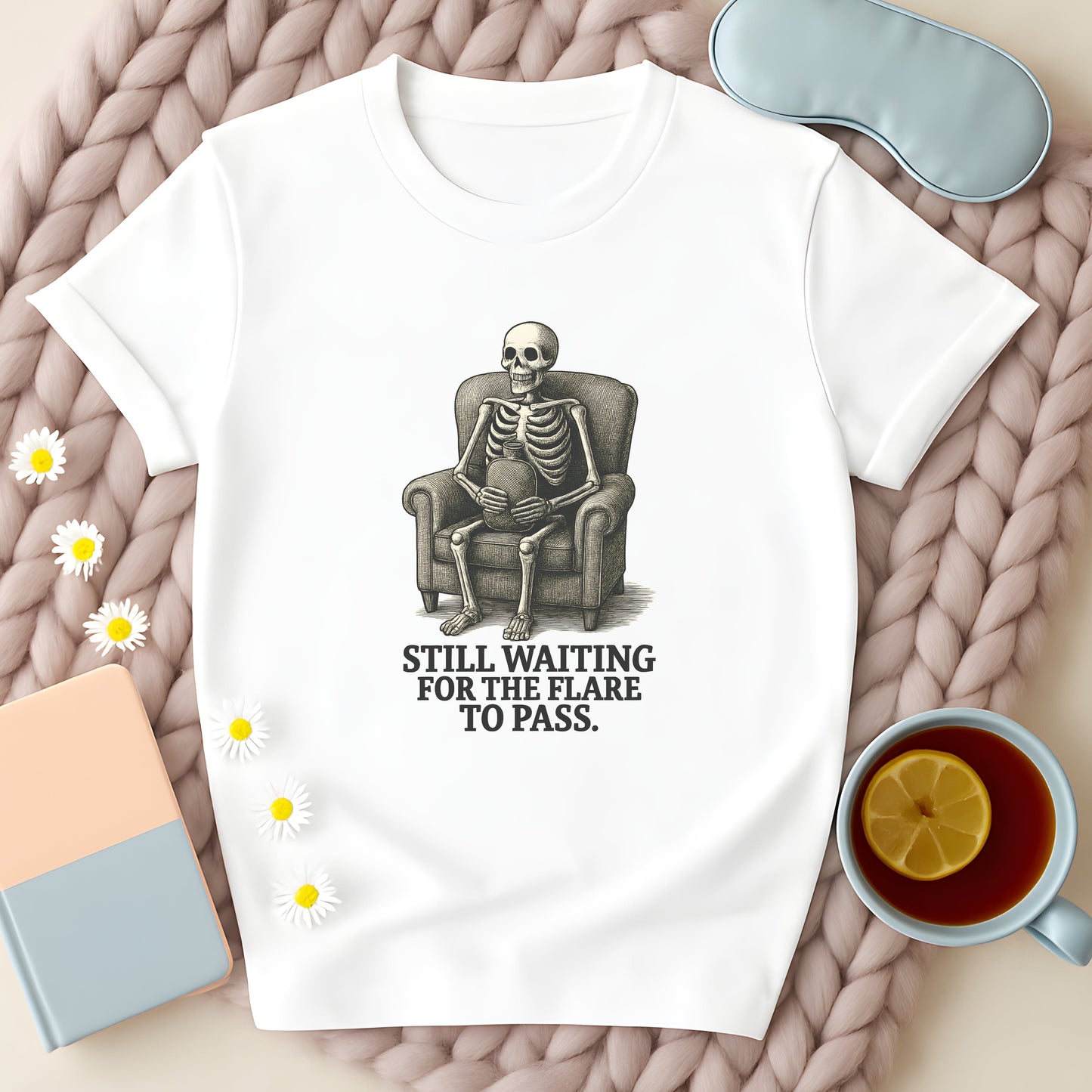 Still Waiting For The Flare To Pass Skeleton T-Shirt
