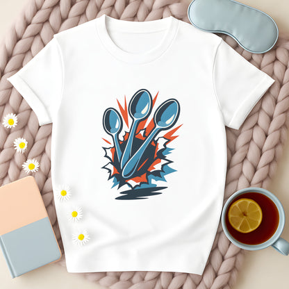 Spoons Breaking Through Comic T-Shirt