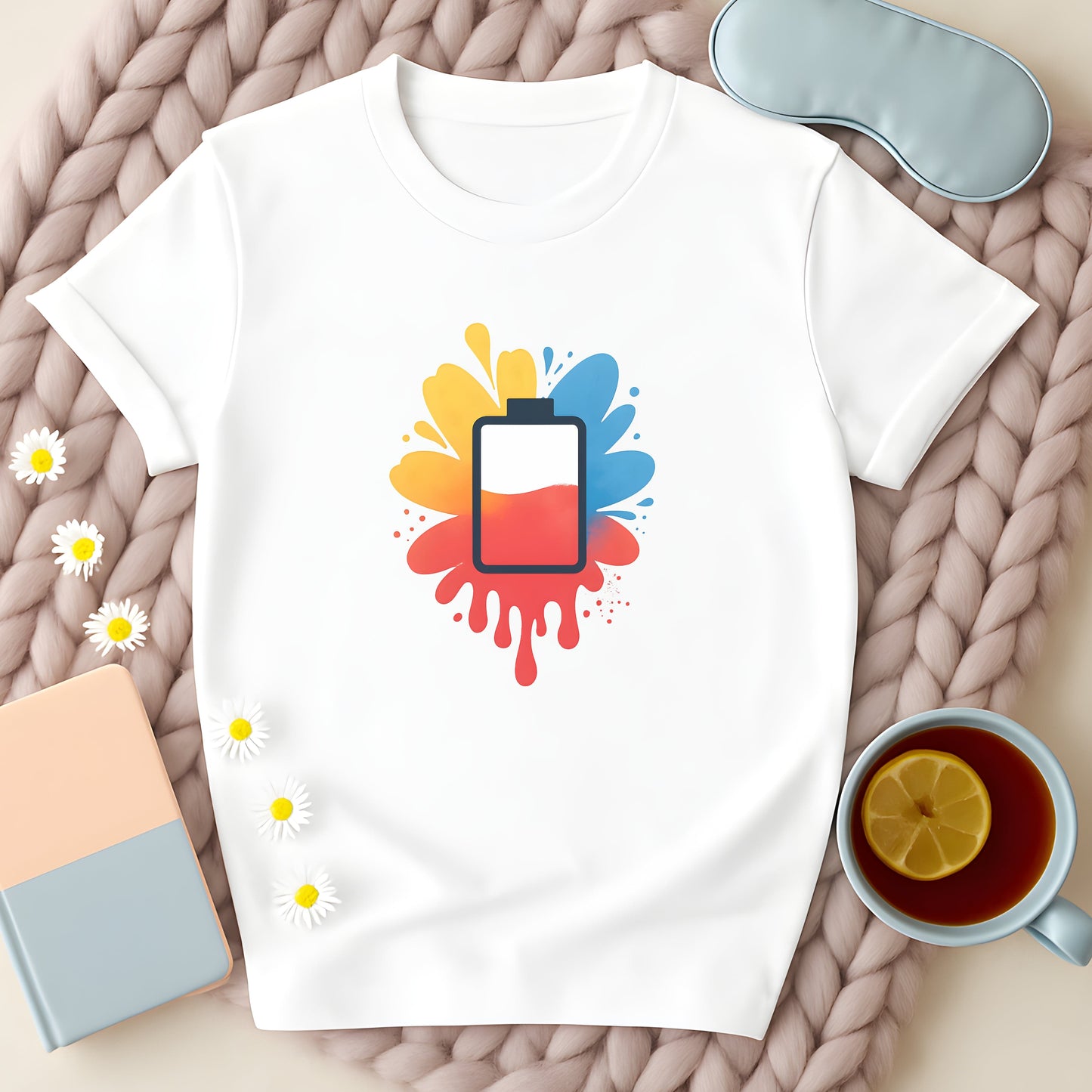 Colorful Charging Battery T-Shirt