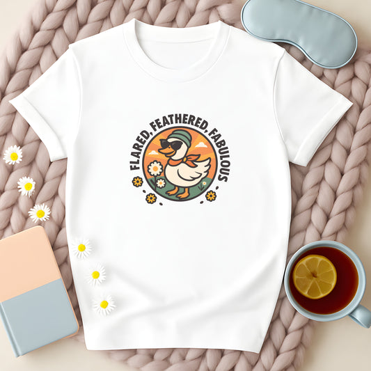 Flared Feathered and Fabulous Duck T-Shirt