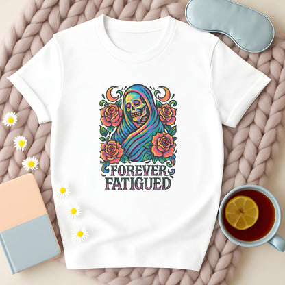 Forever Fatigued Neon Skeleton Rose Gothic T-Shirt