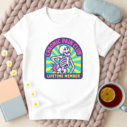 Chronic Pain Club Lifetime Membership Skeleton T-Shirt