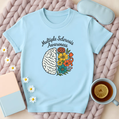 Multiple Sclerosis Awareness Floral Brain T-Shirt
