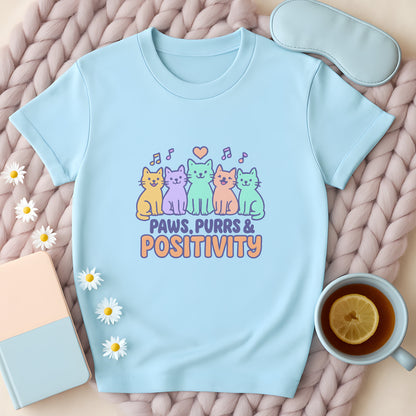 Paws Purrs And Positivity Cats T-Shirt
