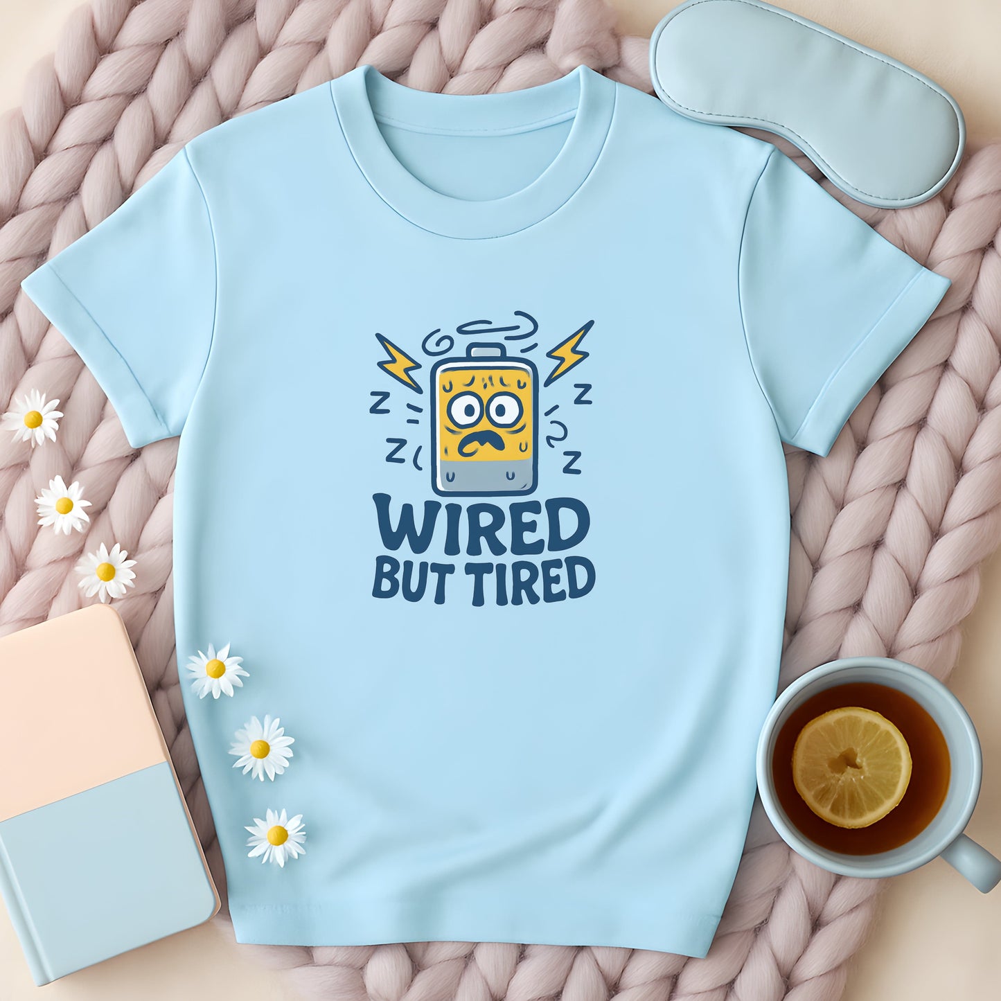 Wired But Tired Battery T-Shirt