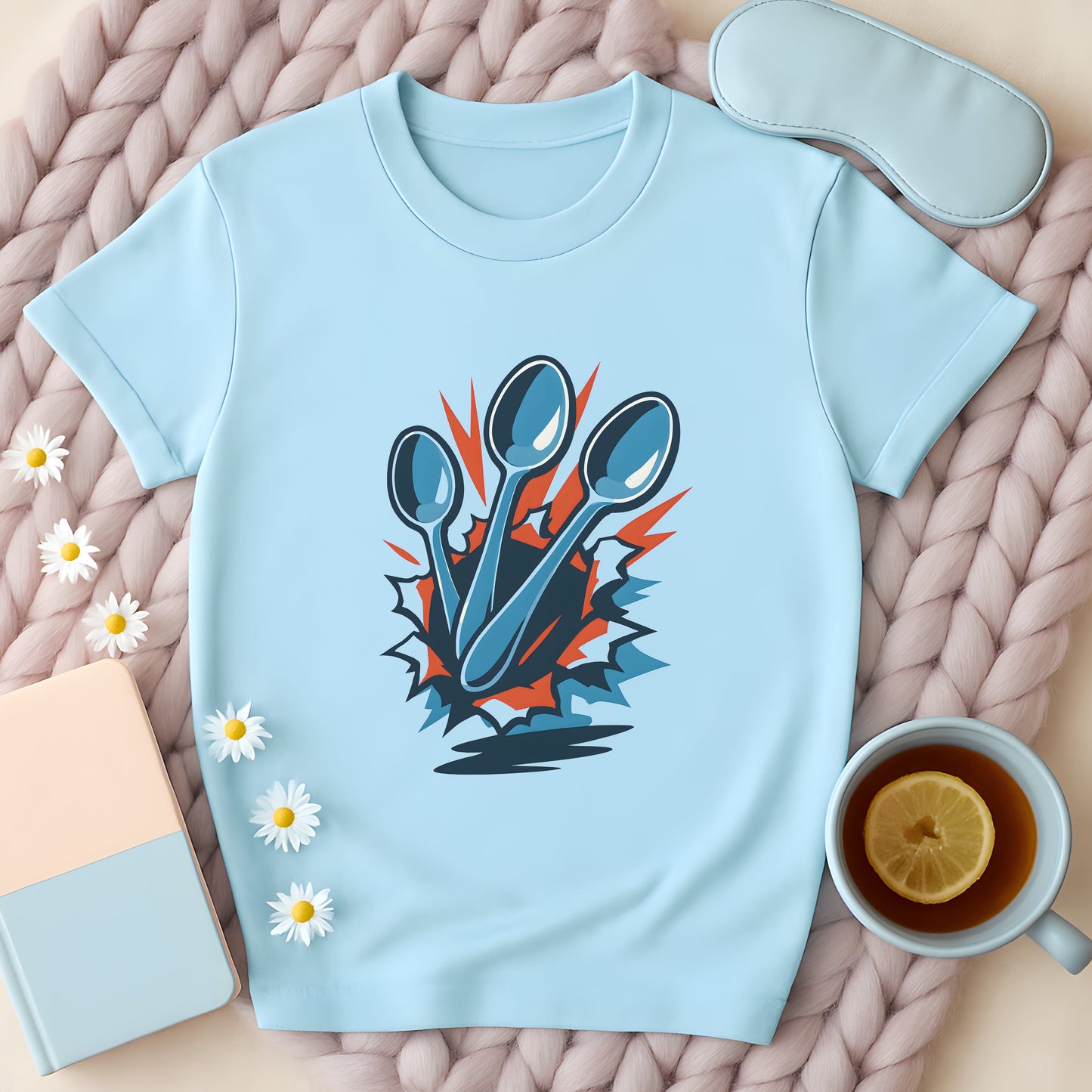 Spoons Breaking Through Comic T-Shirt