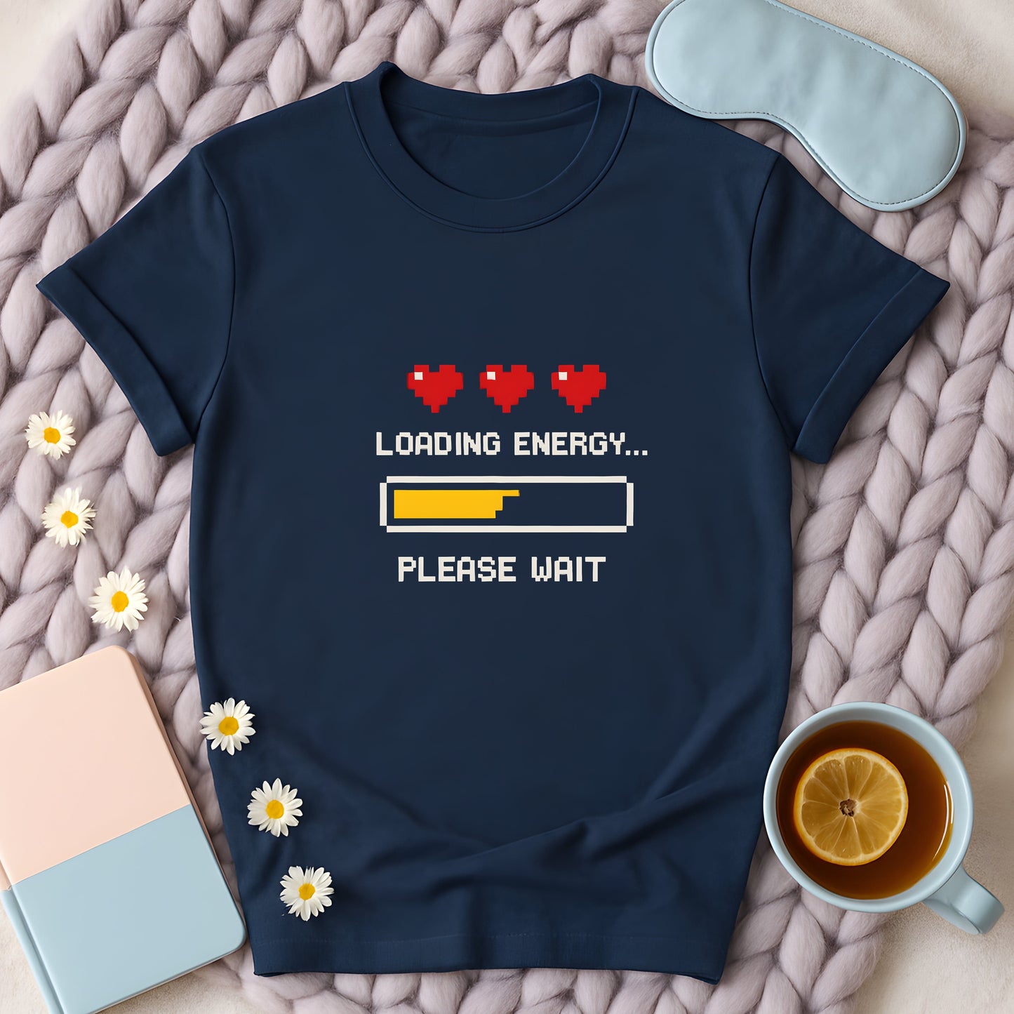 Loading Energy Please Wait Retro Pixel GamerT-Shirt