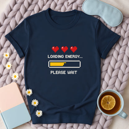Loading Energy Please Wait Retro Pixel GamerT-Shirt