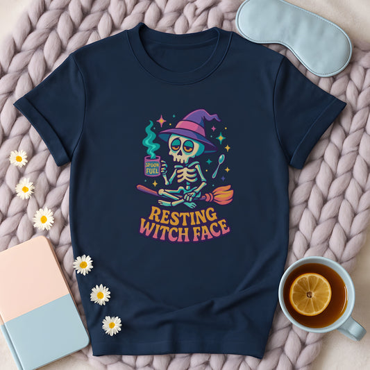 Resting Witch Face Gothic Skeleton T-Shirt