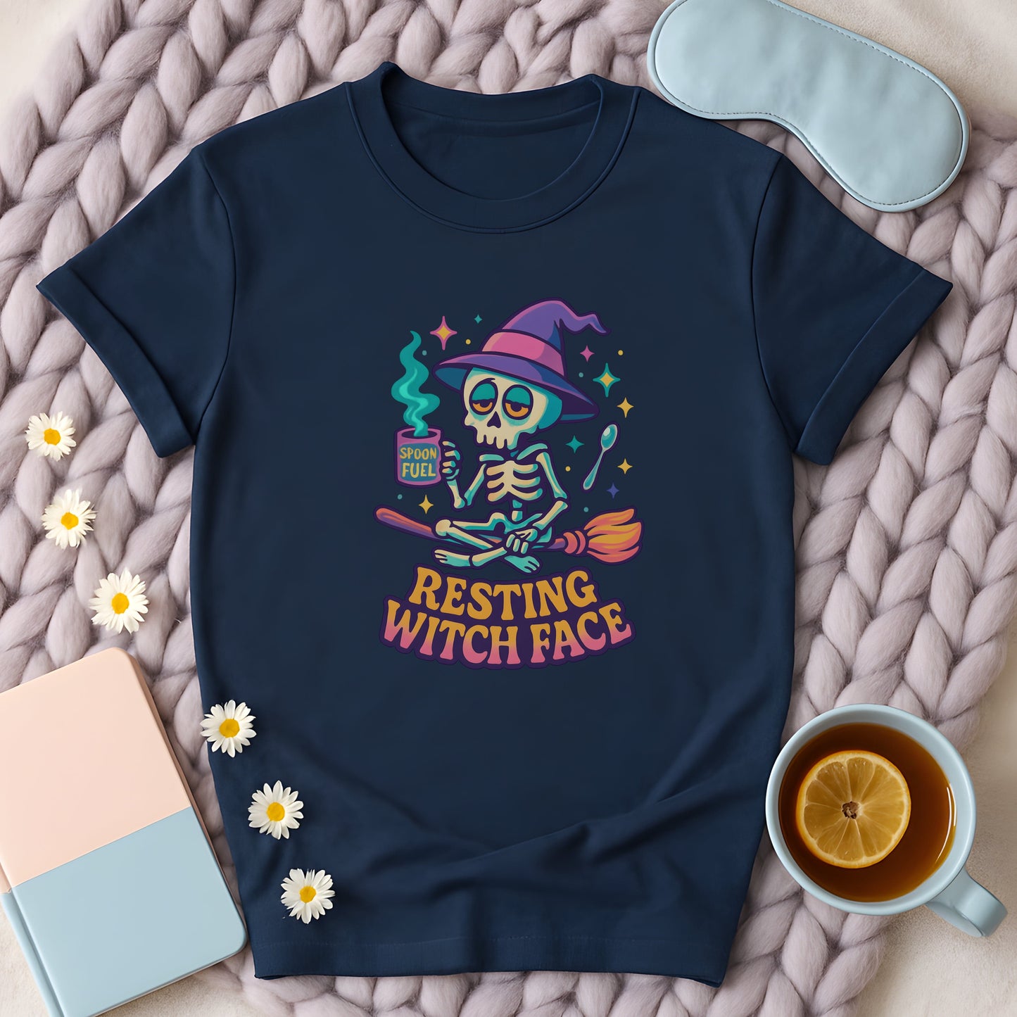 Resting Witch Face Gothic Skeleton T-Shirt