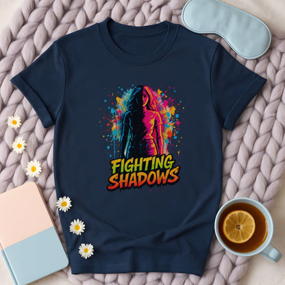 Fighting Shadows Neon Graffiti Graphic T-Shirt