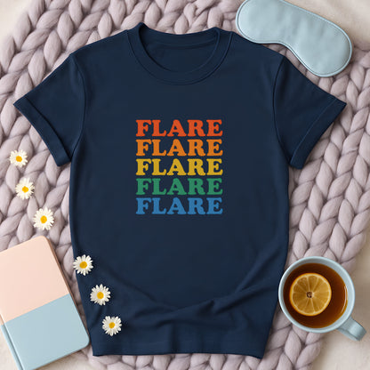 Rainbow Flare Flare Flare T-Shirt