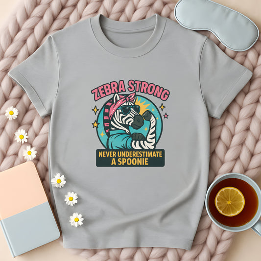 Zebra Strong Never Underestimate A Spoonie T-Shirt