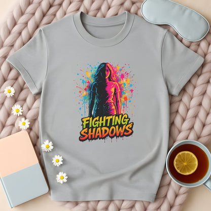Fighting Shadows Neon Graffiti Graphic T-Shirt
