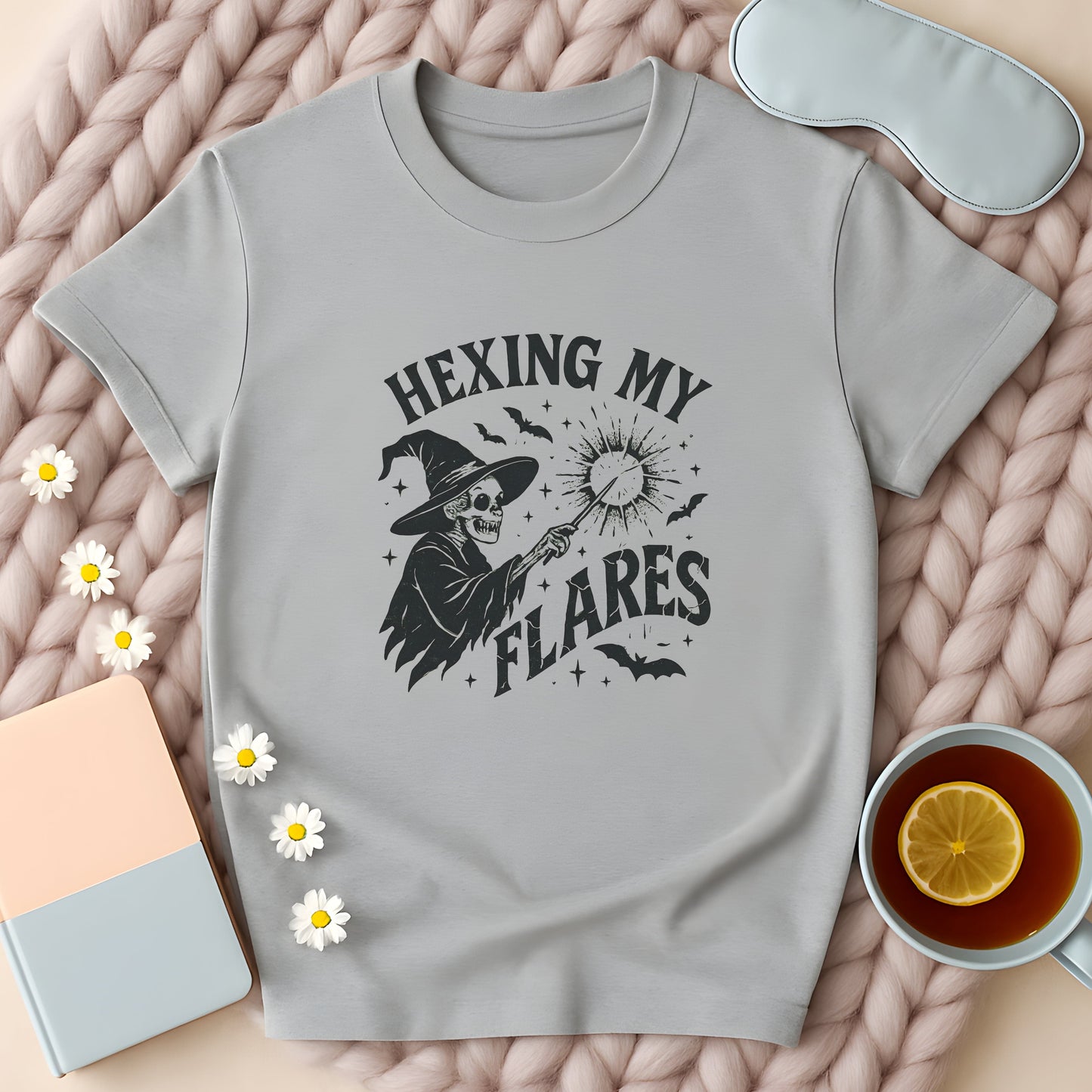Hexing My Flares Gothic Skeleton Witch T-Shirt