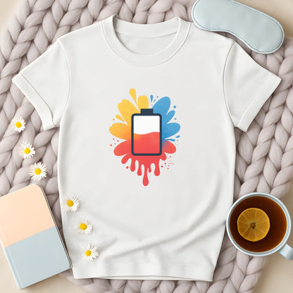 Colorful Charging Battery T-Shirt