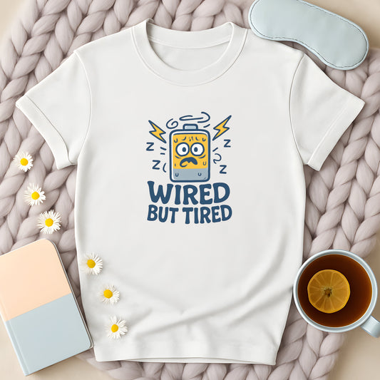 Wired But Tired Battery T-Shirt
