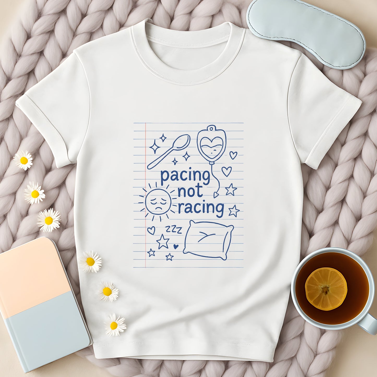 Pacing Not Racing Notebook Doodle T-Shirt