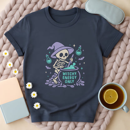 Witchy Energy Only Skeleton Cauldron T-Shirt