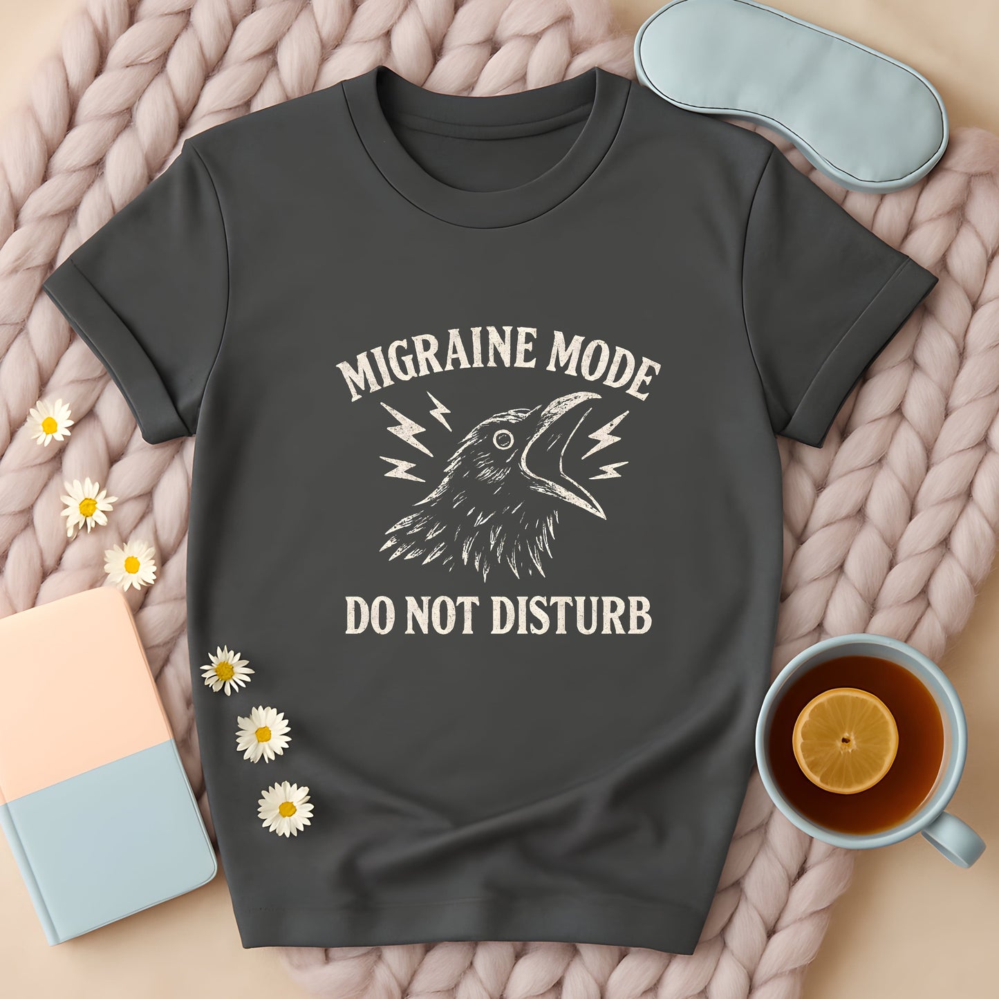 Migraine Mode Do Not Disturb Crow T-Shirt