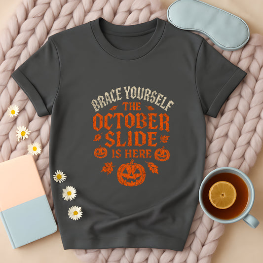 Brace Yourself October Slide Gothic T-Shirt