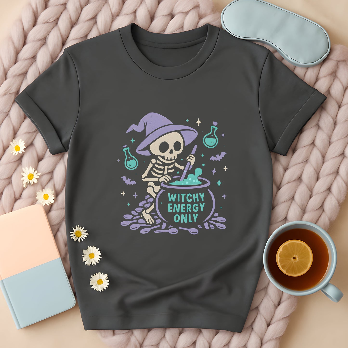 Witchy Energy Only Skeleton Cauldron T-Shirt