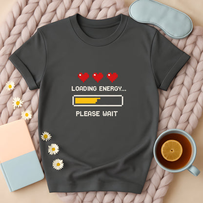 Loading Energy Please Wait Retro Pixel GamerT-Shirt