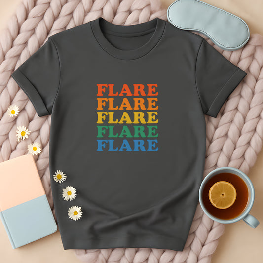 Rainbow Flare Flare Flare T-Shirt