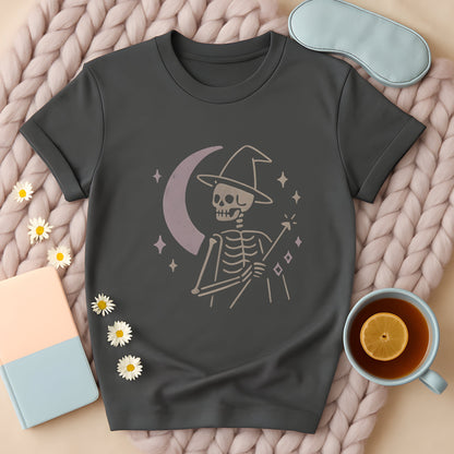 Minimalist Skeleton Witch Moon T-Shirt