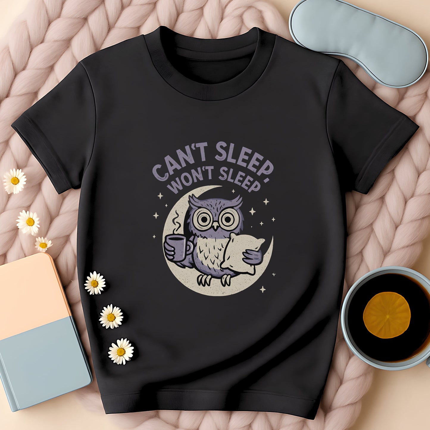 Can’t Sleep Won’t Sleep Owl T-Shirt